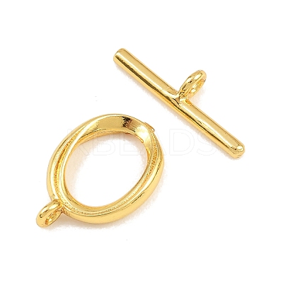 Oval Brass Toggle Clasps KK-G548-35-1