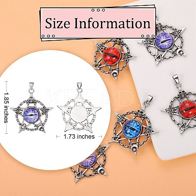 6Pcs 3 Colors Glass Pendants FIND-SZ0003-01-1