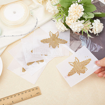 8Pcs Bee Hotfix Rhinestone DIY-CA0006-31-1