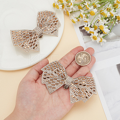 Bowknot Rhinestone Shoe Decoration DIY-WH0430-522A-1