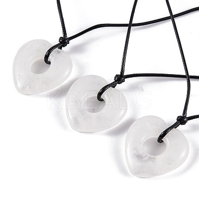 Natural Quartz Crystal Pendant Necklaces NJEW-K268-01C-1