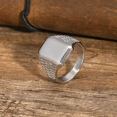 Rectangle 304 Stainless Steel Finger Rings for Men FS-WG80AFC-07-1