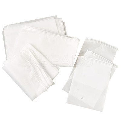 32Pcs 4 Styles Frosted PE Jewelry Zip Top Storage Bags ABAG-TA0001-30-1