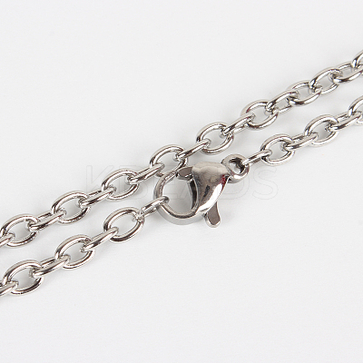 Tarnish Resistant 304 Stainless Steel Cable Chain Necklace Making STAS-P045-06P-1