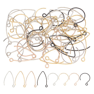 56Pcs 8 Style 304 Stainless Steel Earring Hooks STAS-MA0001-09-1