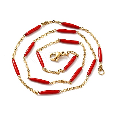 Enamel Bar Link Chain Necklace STAS-B025-02G-03-1