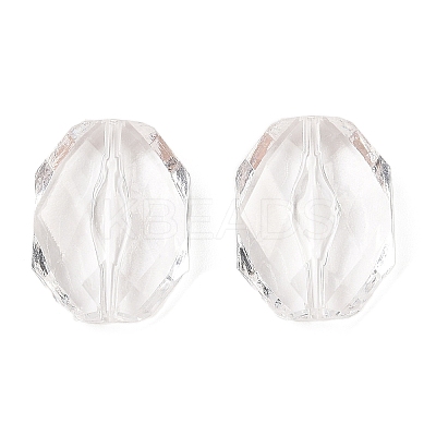 Faceted Hexagon Transparent Acrylic Beads X-TACR-R126-A01-1