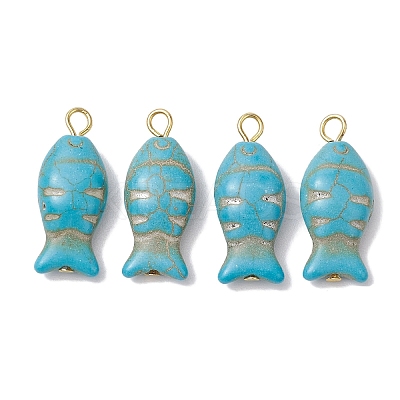 Synthetic Turquoise Pendants PALLOY-JF02655-1