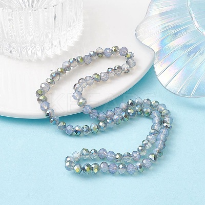 Electroplate Transparent Glass Beads Strands EGLA-YW0001-64A-1