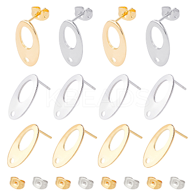 304 Stainless Steel Stud Earring Findings STAS-UN0015-40-1