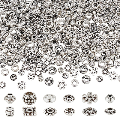 360Pcs 12 Styles Tibetan Style Alloy Spacer Beads FIND-PH0023-79AS-1