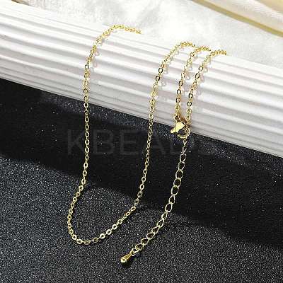 Rack Plating Brass Cable Chain Necklaces for Women NJEW-H049-03G-1