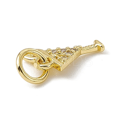 Brass Micro Pave Cubic Zirconia Charms LS-ZIRC-F132-15G-1