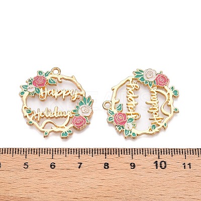 Rack Plating Alloy Enamel Pendants LS-ENAM-N056-369KCG-01-1
