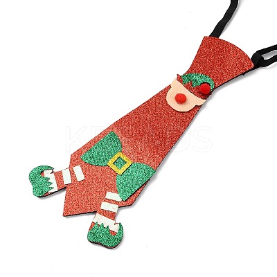 Chistmas Theme Non-woven Fabrics Necktie AJEW-L092-A06-1