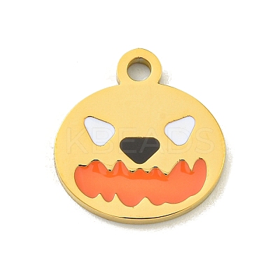 Halloween Theme Ion Plating(IP) 304 Stainless Steel Enamel Charms STAS-M011-03D-1