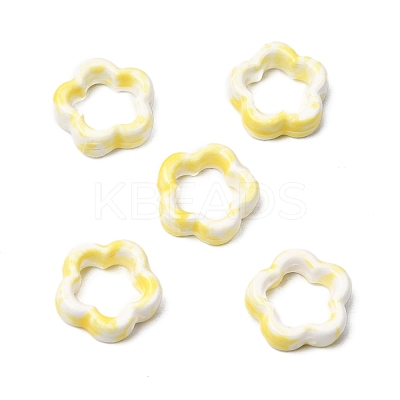 Flower Hollow Glazed Porcelain Bead Frame PORC-A034-09E-1