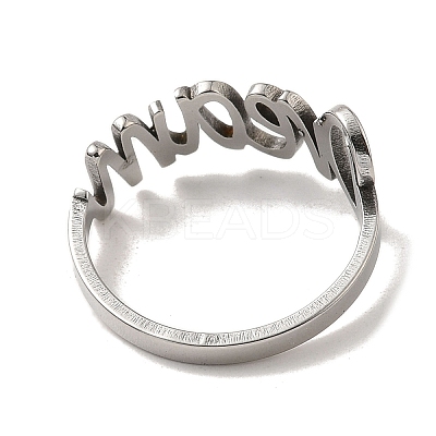 Non-Tarnish Word 201 Stainless Steel Finger Ring RJEW-Z027-01P-1
