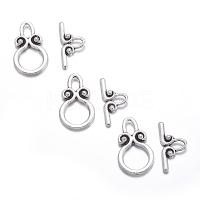 Ring Tibetan Style Alloy Toggle Clasps LS-A1011Y-1