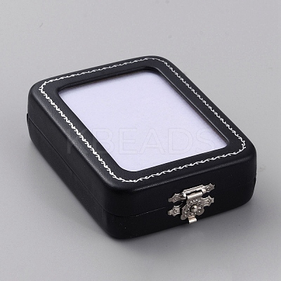 PU Leather Loose Diamond Display Boxes with Sponge Inside LBOX-WH0004-04B-1