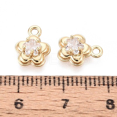 Brass Pave Cubic Zirconia Pendants KK-T071-44G-1