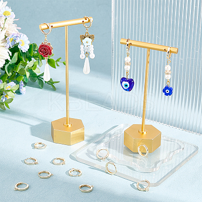 8 Pairs Brass Hoop Earring Findings KK-AR0002-74-1