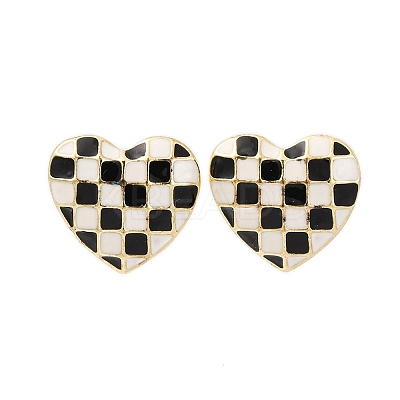 Alloy Enamel Stud Earrings LS-EJEW-Z113-01G-A-1