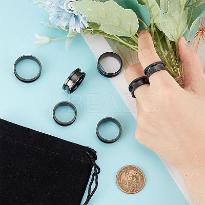 14Pcs 7 Size Stainless Steel Grooved Finger Rings Set RJEW-UN0002-71EB-1
