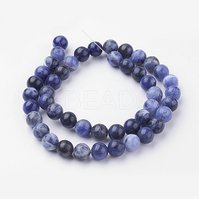 Natural Sodalite Bead Strands G-G735-58-8mm-A-1