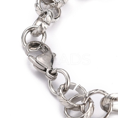 Tarnish Resistant 304 Stainless Steel Rolo Chain Bracelets BJEW-Z011-05P-1