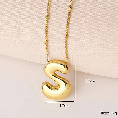 Simple and Stylish Brass Letter Pendant Satellite Chain Necklaces for Women Men GF2554-19-1
