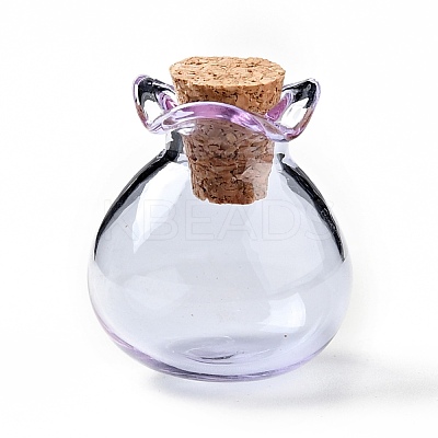 Lucky Bag Shape Glass Cork Bottles Ornament AJEW-A039-02F-1