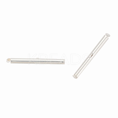 Brass Slide On End Clasp Tubes KK-P031-11-1