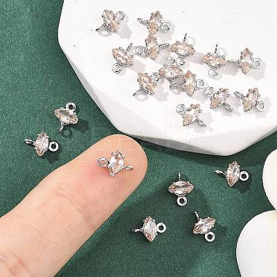 SHEGRACE Brass Pave Cubic Zirconia Horse Eye Connector Charms XGRQ2O948-436B-P-1