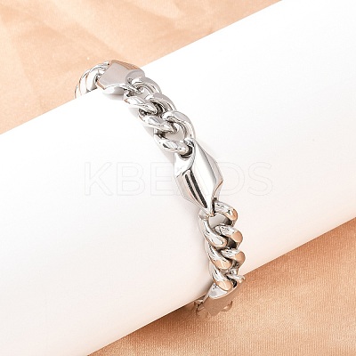 304 Stainless Steel Cuban Link Chain Bracelets BJEW-G766-02P-1