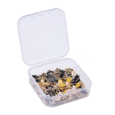 36Pcs 6 Style Light Gold Plated Alloy Pendants ENAM-ZZ0001-05-1