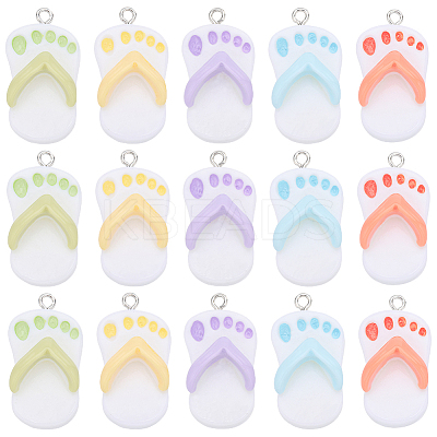 20Pcs 5 Colors Opaque Resin Pendants RESI-SC0002-67-1