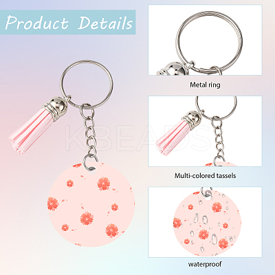 DIY Blank Double-sided Heat Transfer Aluminium Pendant Keychain Making Kits DIY-SP0005-26E-1