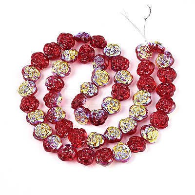 Electroplate Glass Beads EGLA-T025-02A-1