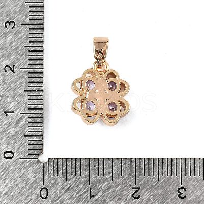 Brass Pave Cubic Zirconia Pendants KK-E795-20KCG-01-1