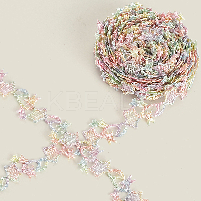 5 Yards Flower Polyester Lace Ribbon OCOR-GF0004-95A-1
