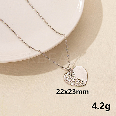 304 Stainless Steel Heart Pendant Necklaces SS2971-5-1