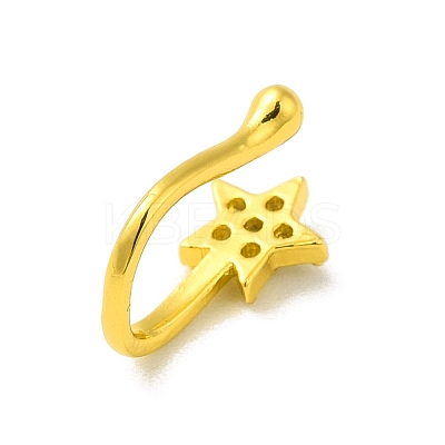 Clear Cubic Zirconia Star Clip on Nose Ring LS-AJEW-F059-16G-1