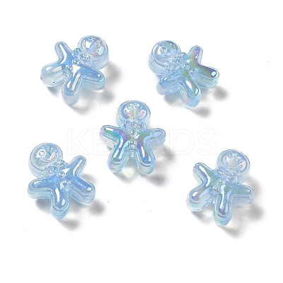 UV Plating Rainbow Iridescent Acrylic Beads PACR-M002-11A-1