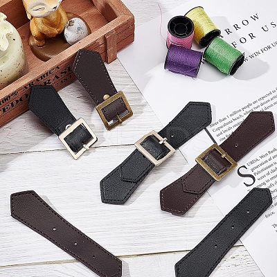 4Pcs 2 Colors Imitation Leather Toggle Buckle FIND-FG0001-26-1