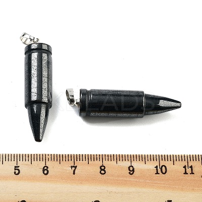 Natural Black Stone Pointed Pendants G-A231-03D-1