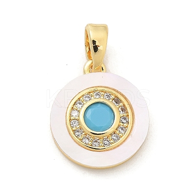 Brass Micro Pave Cubic Zirconia Pendents KK-M303-02G-03-1