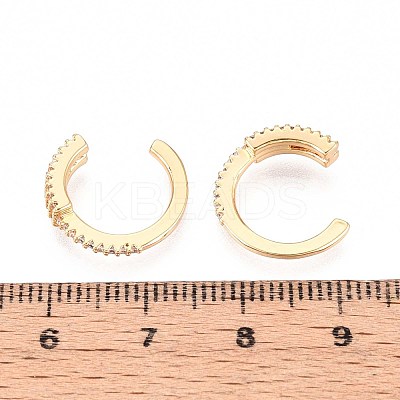 Brass Micro Pave Clear Cubic Zirconia Cuff Earrings EJEW-T047-52G-1