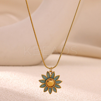 Brass Enamel Pendant Necklaces for Women FS-WG3F79A-03-1