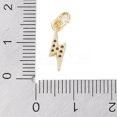 Rack Plating Brass Micro Pave Clear Cubic Zirconia Charms KK-Z060-14G-1